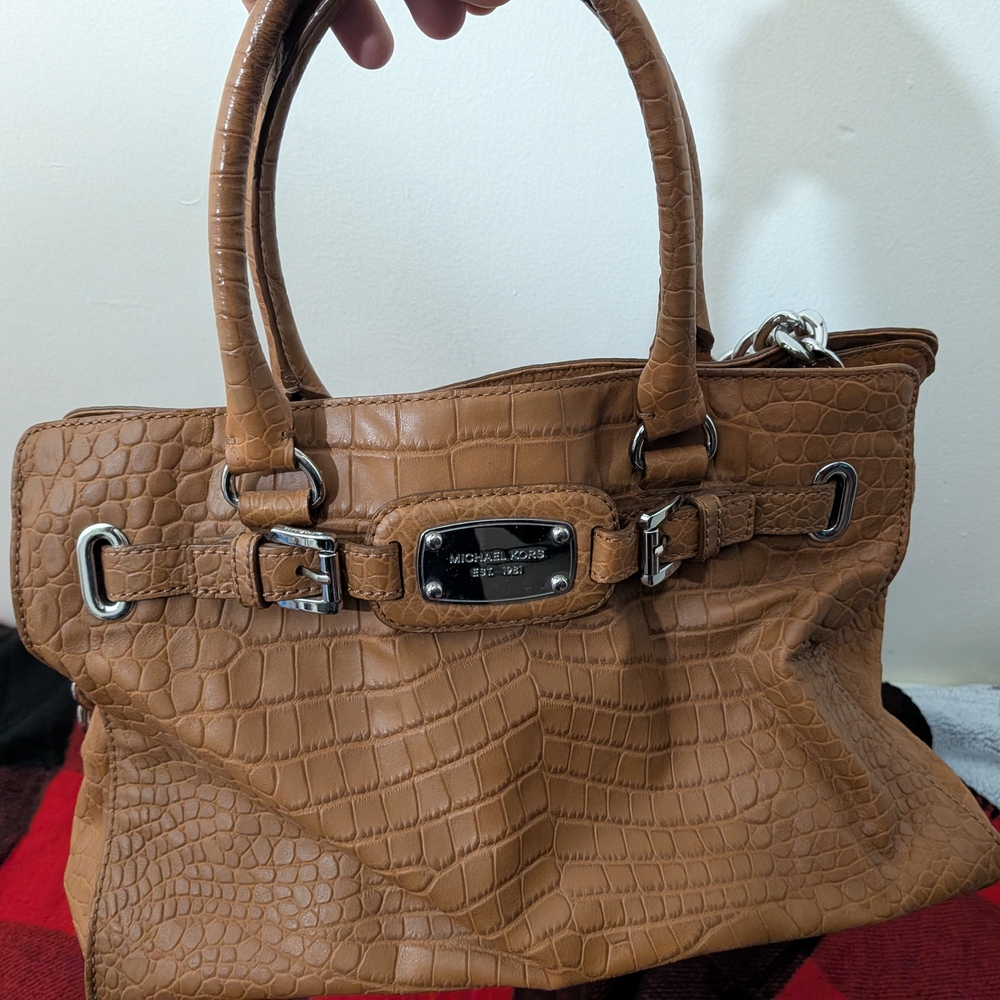 Michael Kors Brown Crocodile-Embossed Women's Bag